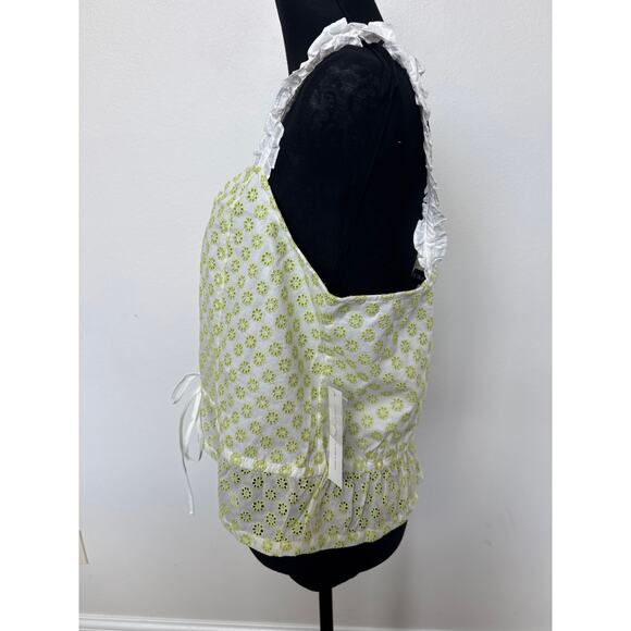 Modcloth Darling For The Prairie Sleeveless Peplum Tank Top White Women's XL NWT - Picture 5 of 12